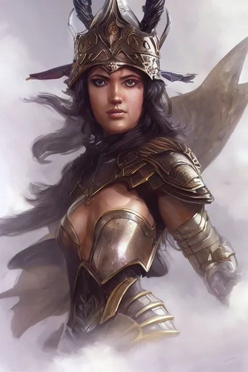 Image similar to amazon valkyrie athena, d & d, fantasy, portrait, highly detailed, headshot, digital painting, trending on artstation, concept art, sharp focus, illustration, art by artgerm and greg rutkowski and magali villeneuve