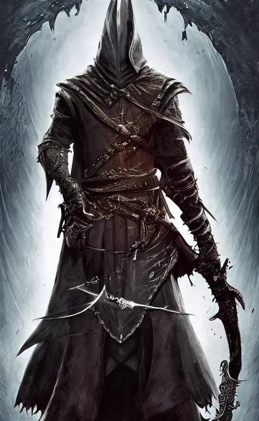 Image similar to a portrait of sharukh khan with double sword, bloodborne concept art, 4 k