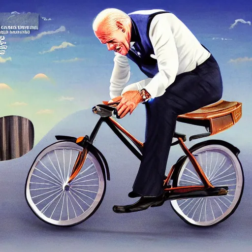 Prompt: joe biden falling of the bicycle, special news broadcast, hyper realism, symmetry, awesome exposition, very detailed, highly accurate, professional lighting diffracted lightrays, 8 k, sense of awe