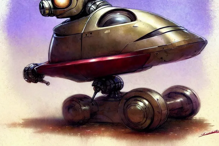 Image similar to adventurer ( ( ( ( ( 1 9 5 0 s retro future robot mouse landspeeder robot. muted colors. ) ) ) ) ) by jean baptiste monge!!!!!!!!!!!!!!!!!!!!!!!!! chrome red