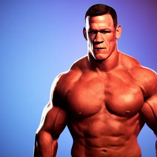 Image similar to john cena but his body is a t - shaped tetris block, cinematic, dramatic lighting, smoky background