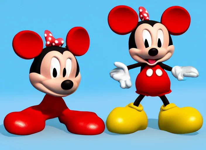 Image similar to mickie mouse in 3 d, in the style of disney