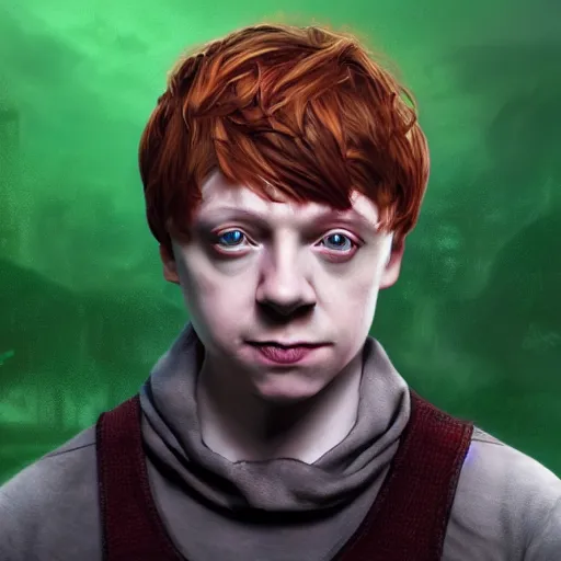 Prompt: An epic fantasy comic book style portrait painting of Rupert Grint, unreal 5, DAZ, hyperrealistic, octane render, cosplay, RPG portrait, dynamic lighting