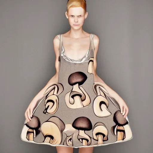 Prompt: “Haute couture mushroom dress”