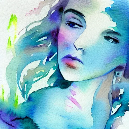 Image similar to dreaming in watercolor, trending on artstation, award winning