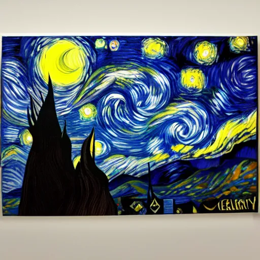 starry night painting in the style of cubism | Stable Diffusion