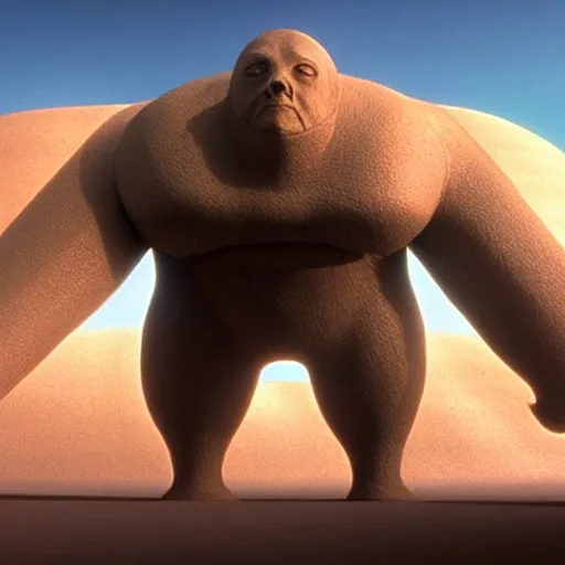 Image similar to golem in Dune (1984), photorealistic, 3d render, award winning render, unreal engine, octane render, studio lighting, 8k, hd