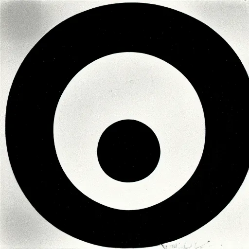 Image similar to bird with circle around it by karl gerstner, monochrome black and white, symmetrical, flat, centered, satisfying, award winning, 8 k scan