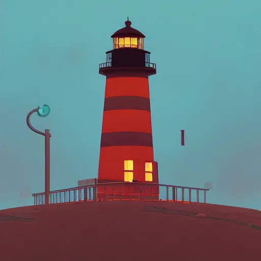 Image similar to lighthouse by simon stalenhag