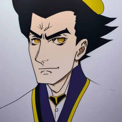 Image similar to portrait of jotaro kujo, hirohiki araki