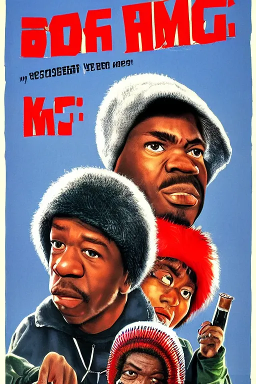 Image similar to poster the movie 1 9 8 8 ussr don't be a menace to south central while drinking your juice in the hood, perfect symmetrical eye, gray fur hat soviet soviet russian winter fur cap with earflaps ushanka, vodka kremlin babushka communist