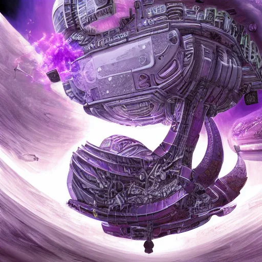 Image similar to sci fi, fantasy, hyper detailed, purple