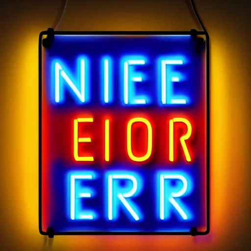 Image similar to neon sign that says in blue letters « error », cinematic