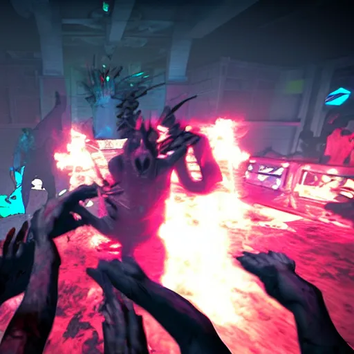 Prompt: fleshpound from [ [ [ [ [ killing floor ] ] ] ] ] at a rave