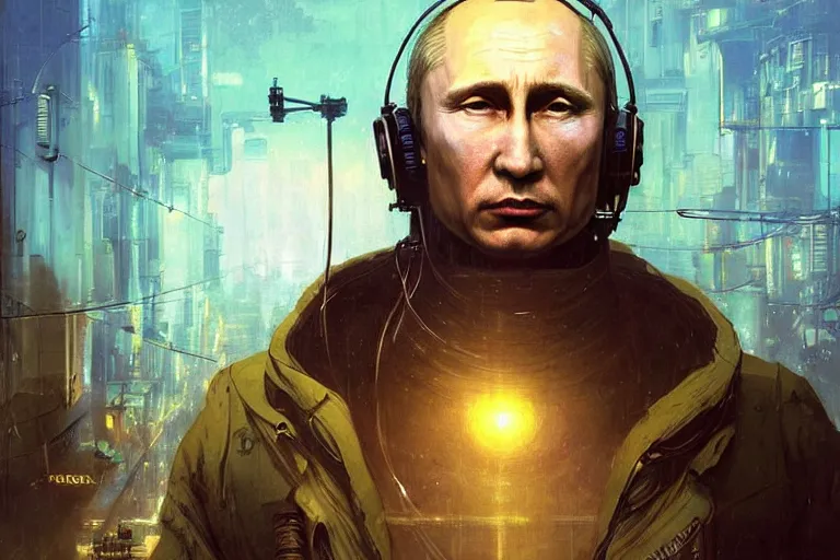 Image similar to A solarpunk very highly detailed Putin with very highly detailed face on the street of a very highly detailed smooth solarpunk city digital concept art by Greg Rutkowski, neofuturistic highly detailed, digital concept art, Dimensional cyan gold natural light, sharp focus, Golden Ratio illustration, realistic concept art by Stephen Hickman and James Gurney and Hiromasa Ogura Ghost in the Shell rendered in Octane Render, From the distance