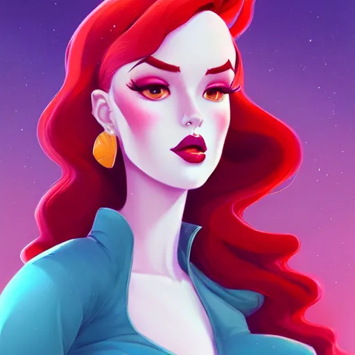 Image similar to a portrait of a beautiful jessica rabbit, art by lois van baarle and loish and ross tran and rossdraws and sam yang and samdoesarts and artgerm and saruei, digital art, highly detailed, intricate, sharp focus, trending on artstation hq, deviantart, unreal engine 5, 4 k uhd image