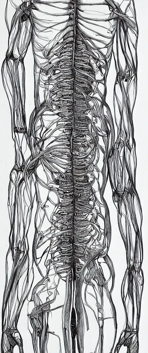 Image similar to human anatomy for artists, pen scetch