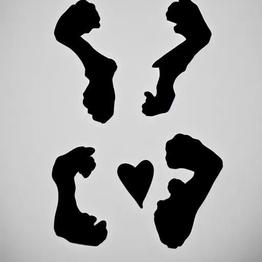 Prompt: clean black and white print on white paper, high contrast, logo of dancer silhouette forming a symmetric heart