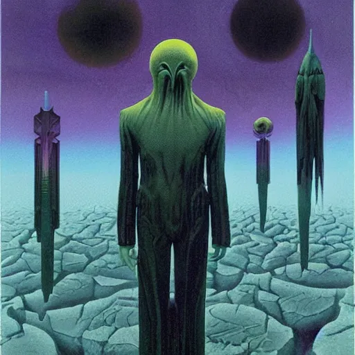 Prompt: the realm of lost souls by karel thole and wayne barlowe and zdislaw beksinki