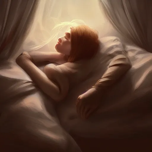 Image similar to sleep, digital art, artstation, cgsociety, masterpiece