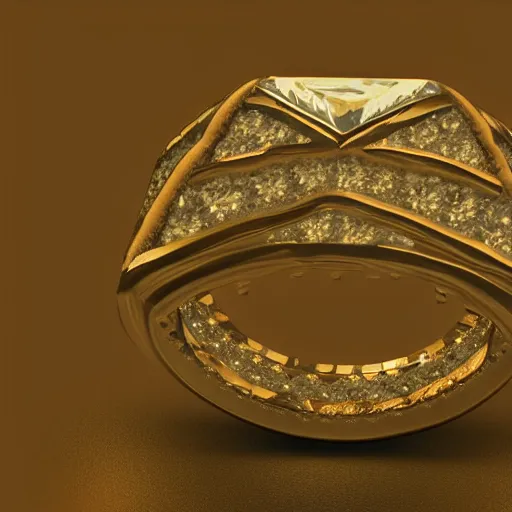 Image similar to diamond magic ring fantasy item, 8 k, fantasy, realistic, volumetric lighting, mood lighting, product view, rendered in cinema 4 d