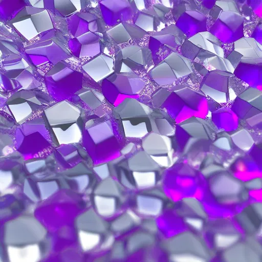 Image similar to 3 d render, close up of purple crystal