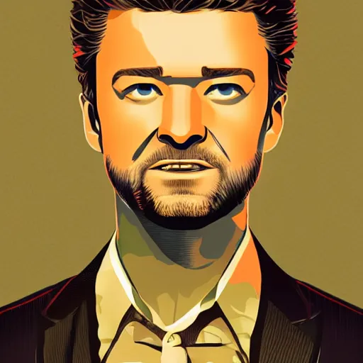 Image similar to justin timberlake as they live, portrait, artstation