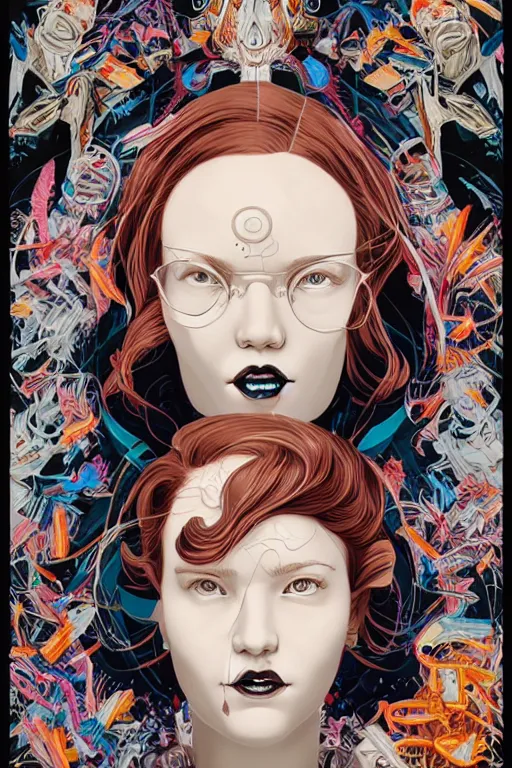 Image similar to Tristan Eaton, victo ngai, artgerm, evil ginger portrait