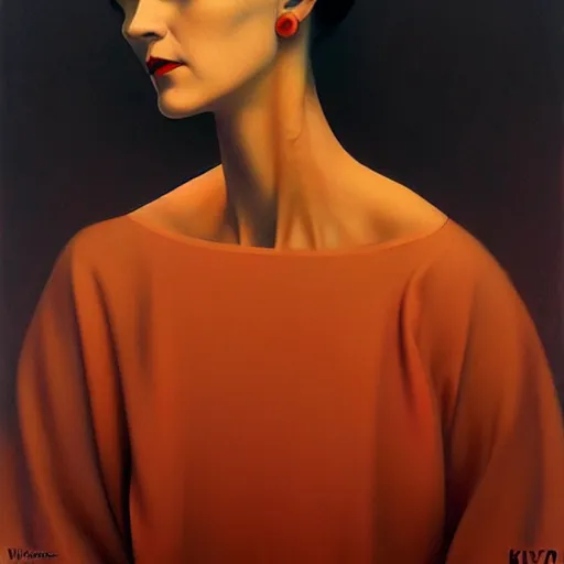 Image similar to portrait of woman from 2 0 s decade of xx century, dark atmosphere, lynchian, art by kuvshinov ilya and zdislav beksinski and wayne barlowe