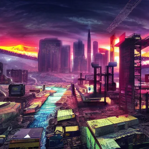 Prompt: landscape, solar punk city, cinematic, ultra - hd