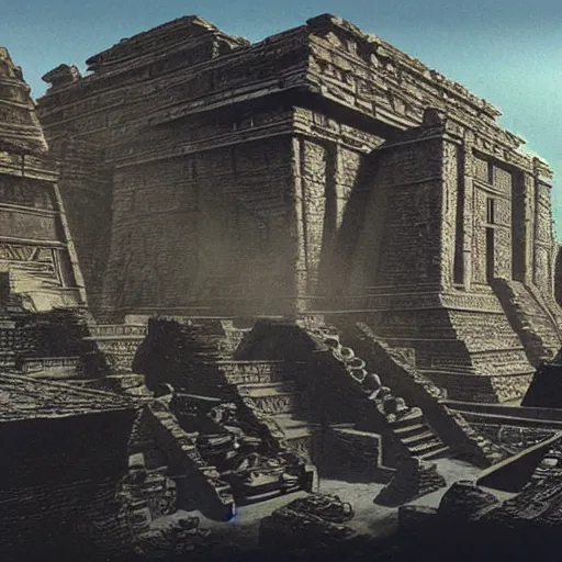 Prompt: the aztec temples but of it was in star wars, concept art.