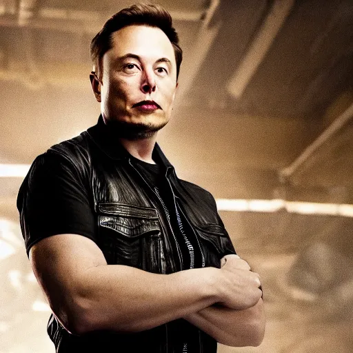 Image similar to Elon Musk in Sons of anarchy very detail4K quality super realistic