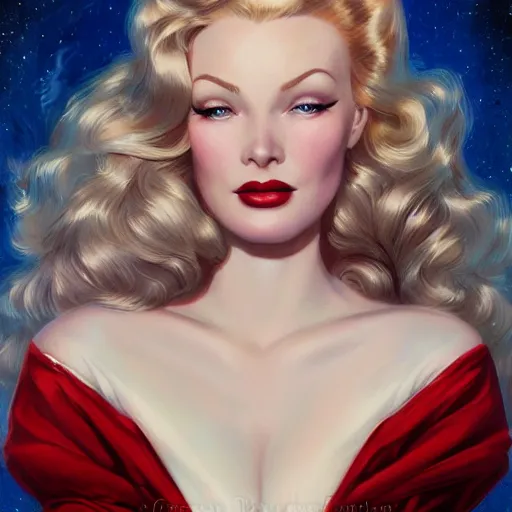 Image similar to a portrait of veronica lake by charlie bowater and anna dittmann and gil elvgren.