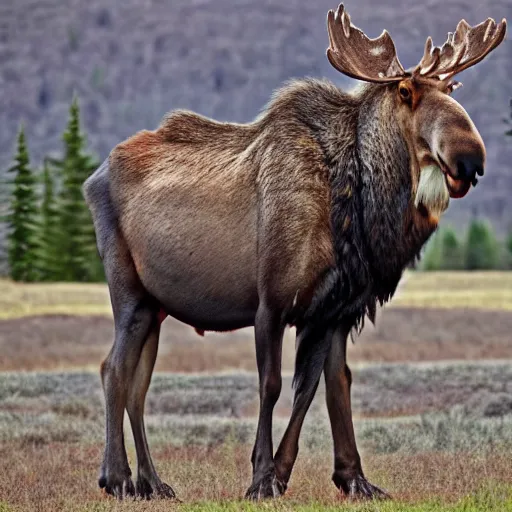 Prompt: photo of moose lion hybrid