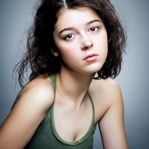 Prompt: a masterpiece portrait photo of a beautiful young woman who looks like a brazilian mary elizabeth winstead, symmetrical face