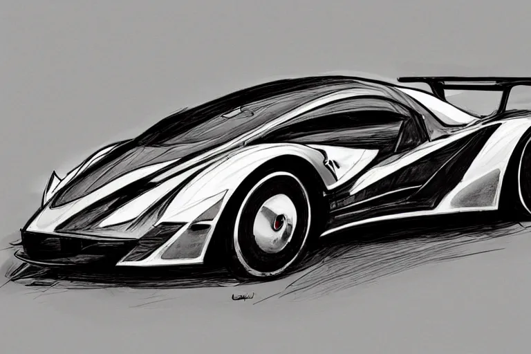 Prompt: Automotive design art, digital art, marker art, Frank Stephenson, gordon murray, trending on Behance, trending on artstation, trending on deviantart, trending on dezeen,