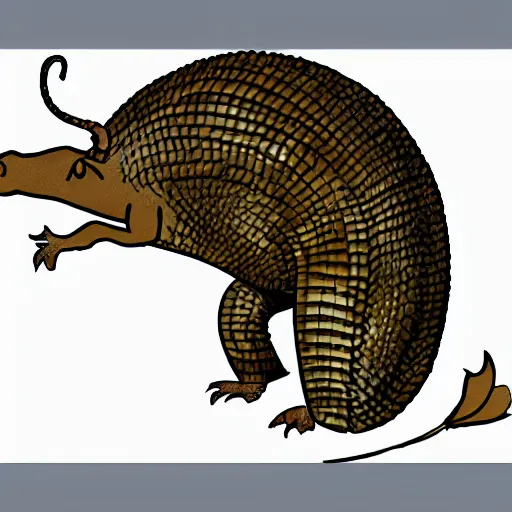 Prompt: Shogun armadillo in the style of Tenshō Shūbun