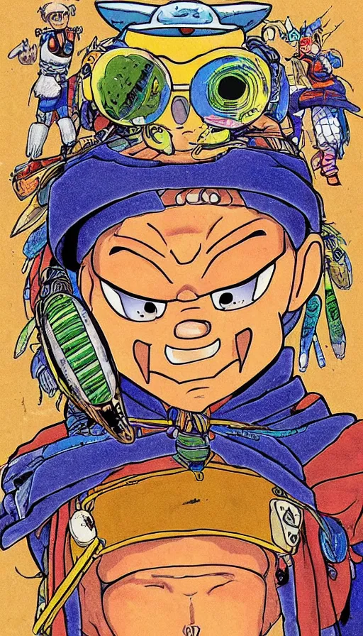 Image similar to portrait of a digital shaman, by akira toriyama