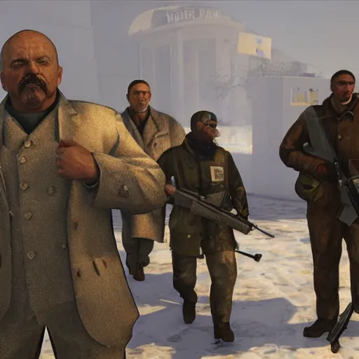 Image similar to lenin in call of duty warzone, detailed