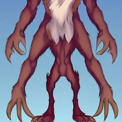 Prompt: a werewolf, fursona!!!! by don bluth, by kawacy, trending on artstation, full body