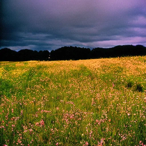 Prompt: a meadow near a restaurant!! accidentally photographed, accidental photo portra 8 0 0 in the 9 0 s