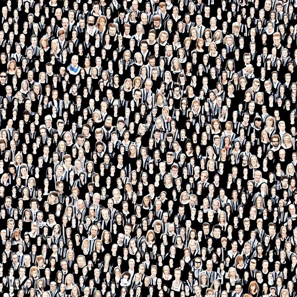 Prompt: top down where's waldo with lots of it crowd