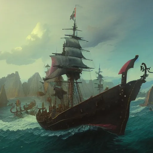 Prompt: bill gates on a pirate ship, highly detailed vfx portrait, unreal engine, greg rutkowski, loish, rhads, caspar david friedrich, makoto shinkai and lois van baarle, ilya kuvshinov, rossdraws, elegent, tom bagshaw, alphonse mucha, global illumination, detailed and intricate environment.