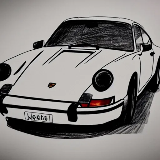 Image similar to A hand drawn sketch of a Porsche 911