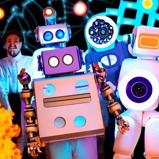 Image similar to robot dance party