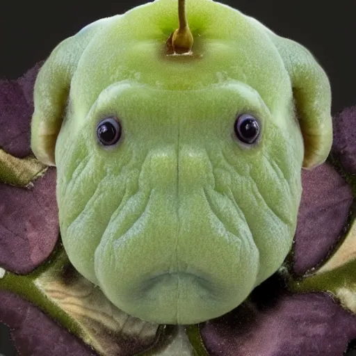 Image similar to a half pear half tardigrade