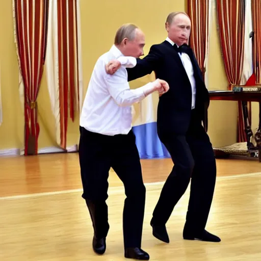 Image similar to putin and schrotder dancing