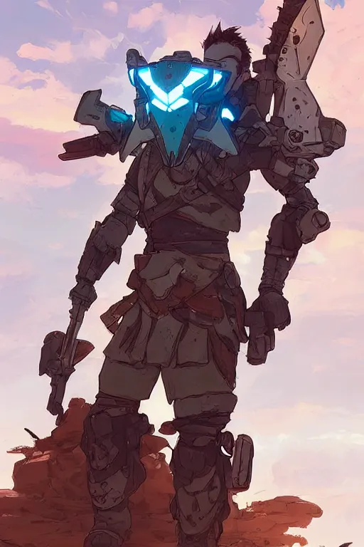 Image similar to combination suit armor aloy horizon forbidden west horizon zero dawn robot ninja mask helmet backpack tribal, art gta 5 comics, official fanart behance hd artstation by jesper ejsing, by rhads, makoto shinkai and lois van baarle, ilya kuvshinov, ossdraws radiating a glowing aura cgi rtx 2 0 2 2