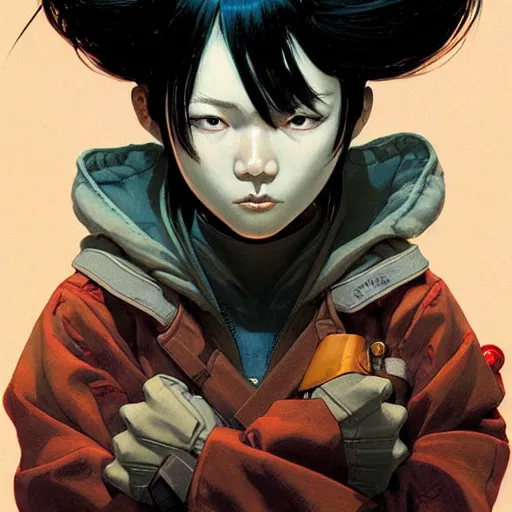 Image similar to prompt : stealthy rogue adventure character portrait soft light painted by james jean and katsuhiro otomo and erik jones, inspired by akira anime, smooth face feature, intricate oil painting, high detail illustration, sharp high detail, manga and anime 1 9 9 9