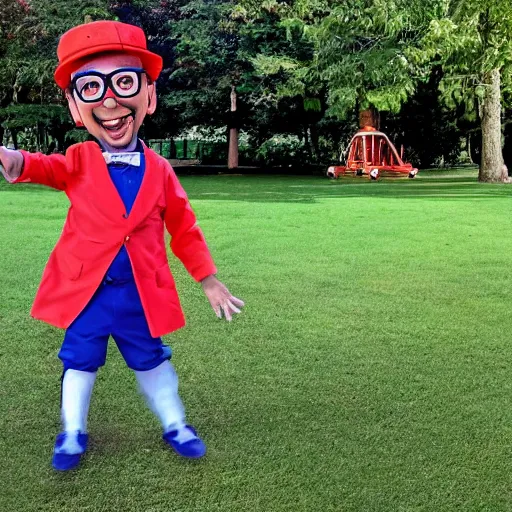 Image similar to photograph of blippi dancing in the park